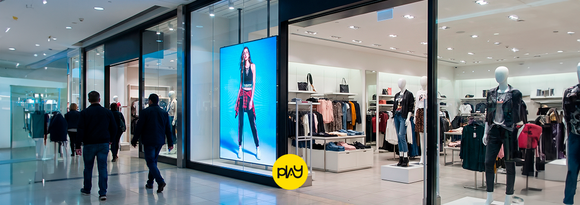 painéis de LED indoor para vitrines e lojas