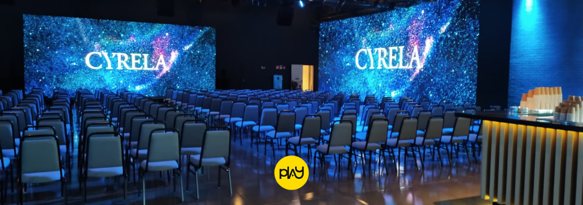 painéis de LED para lançamentos de produtos